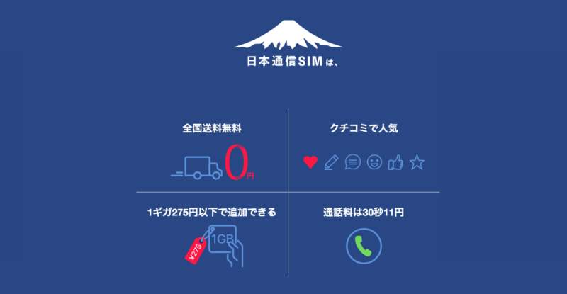 日本通信SIMの特徴