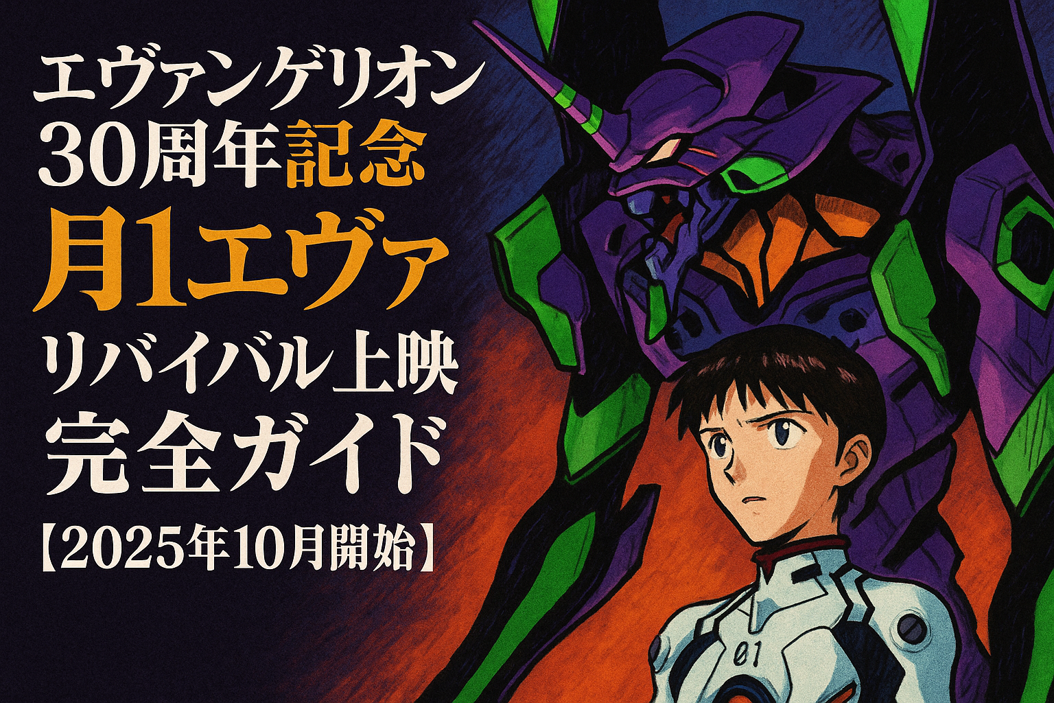 エヴァンゲリオン30周年記念「月1エヴァ」リバイバル上映完全ガイド【2025年10月開始】