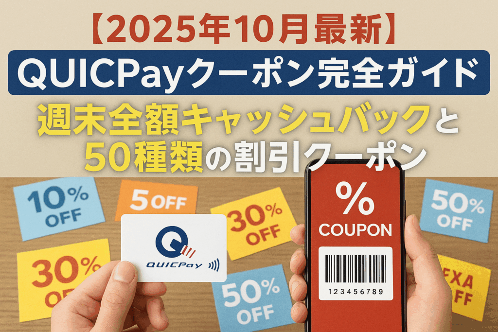 【2025年10月最新】QUICPayクーポン完全ガイド｜週末全額キャッシュバックと50種類の割引クーポン