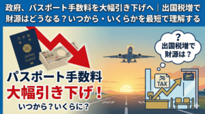 政府、パスポート手数料を大幅引き下げへ｜出国税増で財源はどうなる？いつから・いくらかを最短で理解する