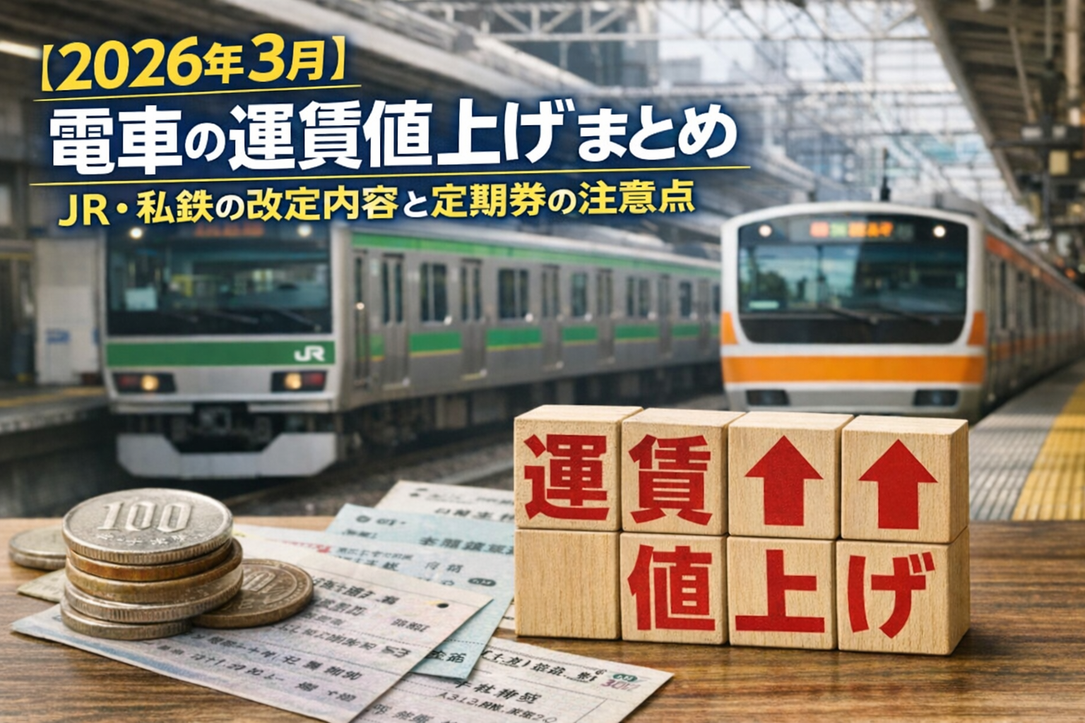 【2026年3月】電車の運賃値上げまとめ―JR・私鉄の改定内容と定期券の注意点