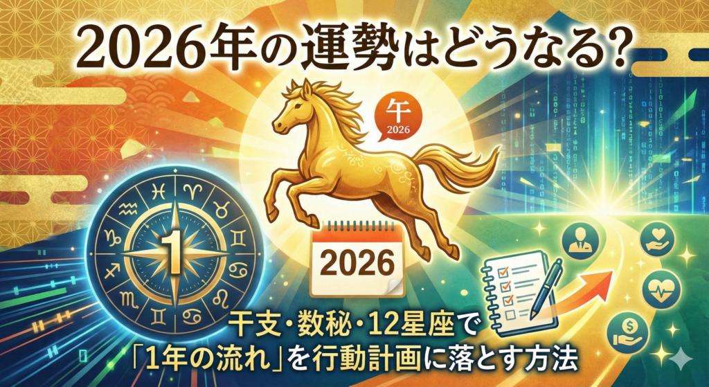 2026年の運勢はどうなる？干支・数秘・12星座で「1年の流れ」を行動計画に落とす方法