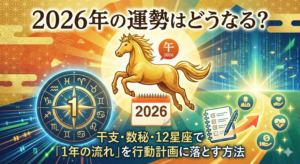 2026年の運勢はどうなる？干支・数秘・12星座で「1年の流れ」を行動計画に落とす方法