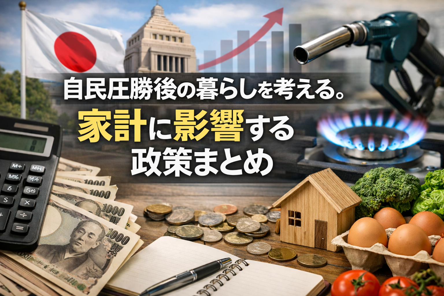 自民圧勝後の暮らしを考える。家計に影響する政策まとめ