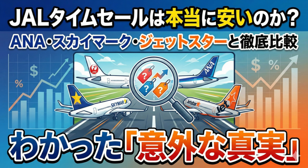 JALタイムセールは本当に安いのか？ANA・スカイマーク・ジェットスターと徹底比較してわかった「意外な真実」