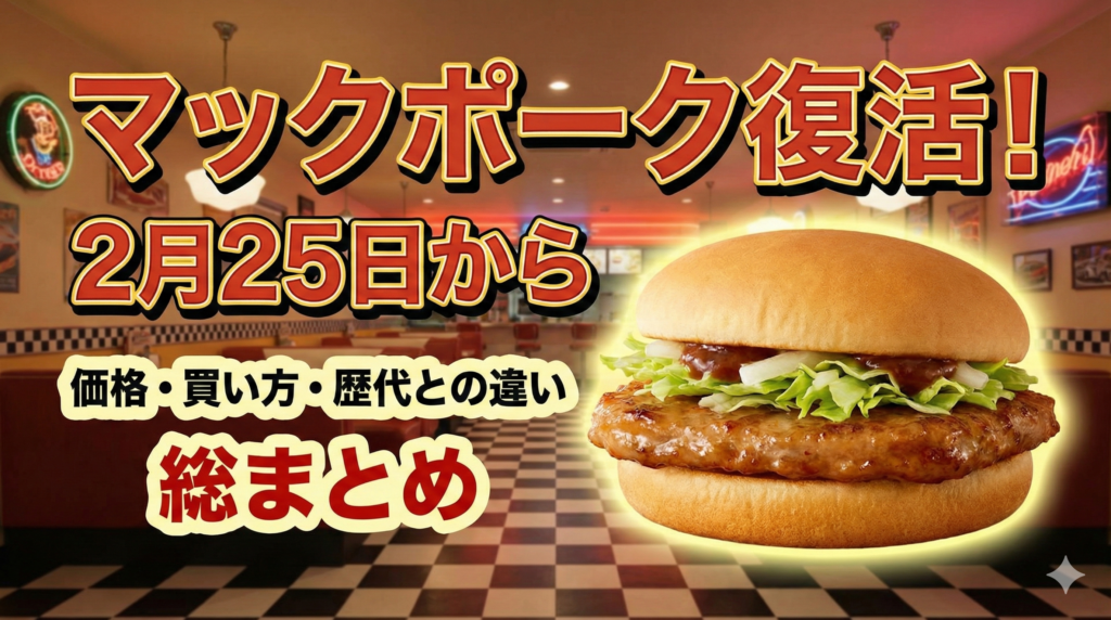 マックポーク復活は2月25日から。価格・買い方・歴代との違いを総まとめ