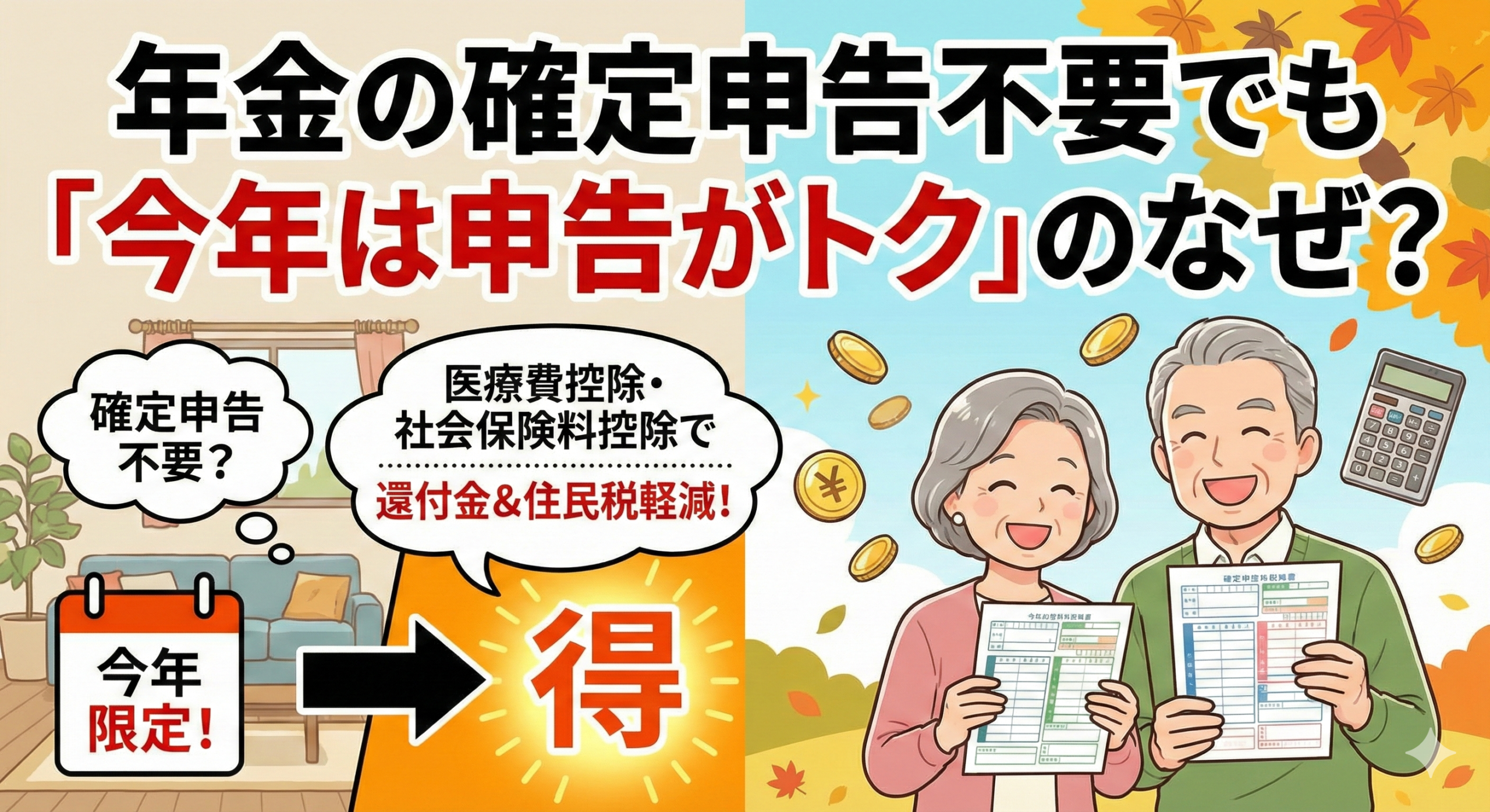 年金の確定申告不要でも「今年は申告がトク」のなぜ？
