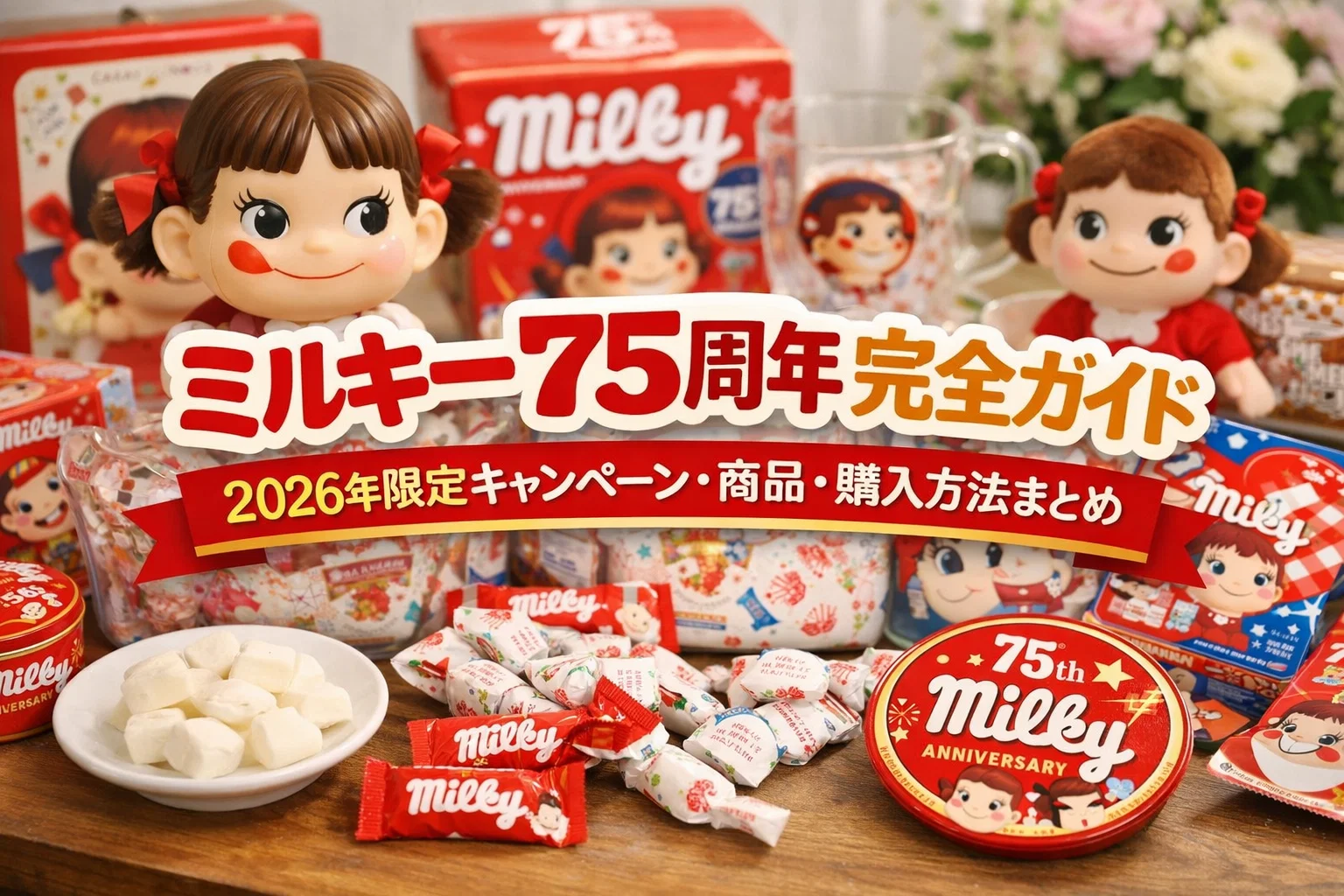 ミルキー75周年のアイキャッチ
