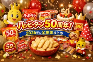 ハッピーターン50周年のアイキャッチ