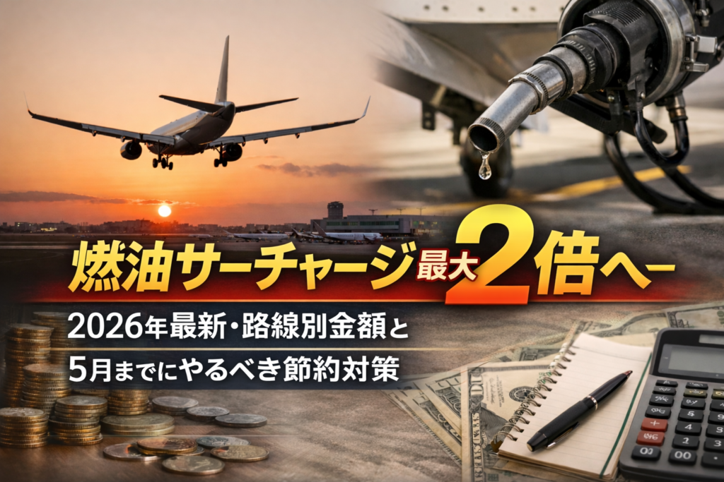 燃油サーチャージ最大2倍へ―2026年最新・路線別金額と5月までにやるべき節約対策